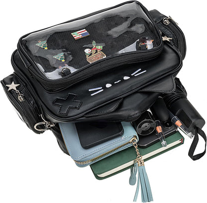 Cat ita bag front, back, bottom and side views