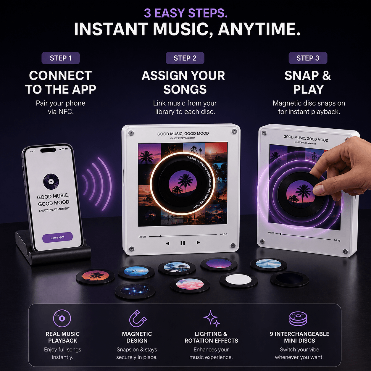 Snap & Play™ Magnetic Music Player