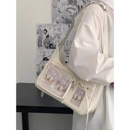 Cream white ita photocard underarm bag