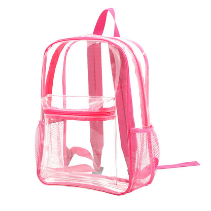 Classic clear PVC backpack in rose pink