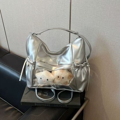 Silver ita hobo bag with bows