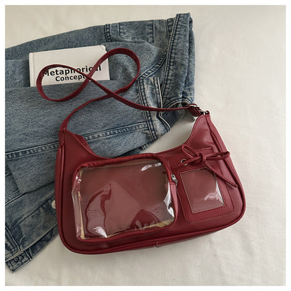 Red Y2K ita underarm bag with bow
