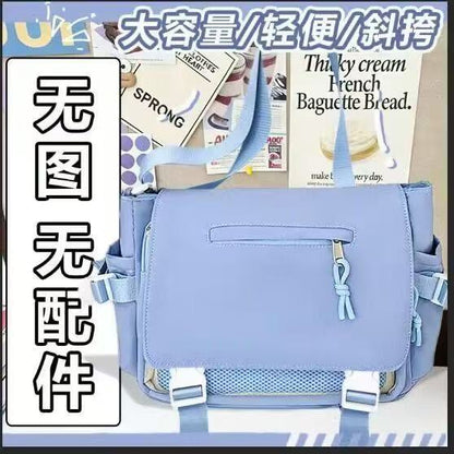 Blue ita flap messenger bag