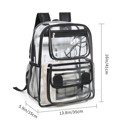 Deluxe clear PVC backpack in black