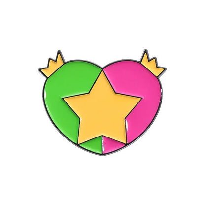 Heart Enamel Pins – Star Heart