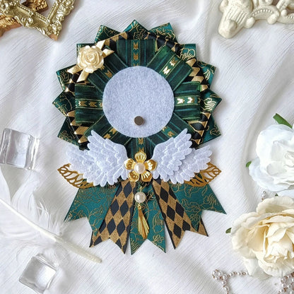 Lace rosette badge base – Green