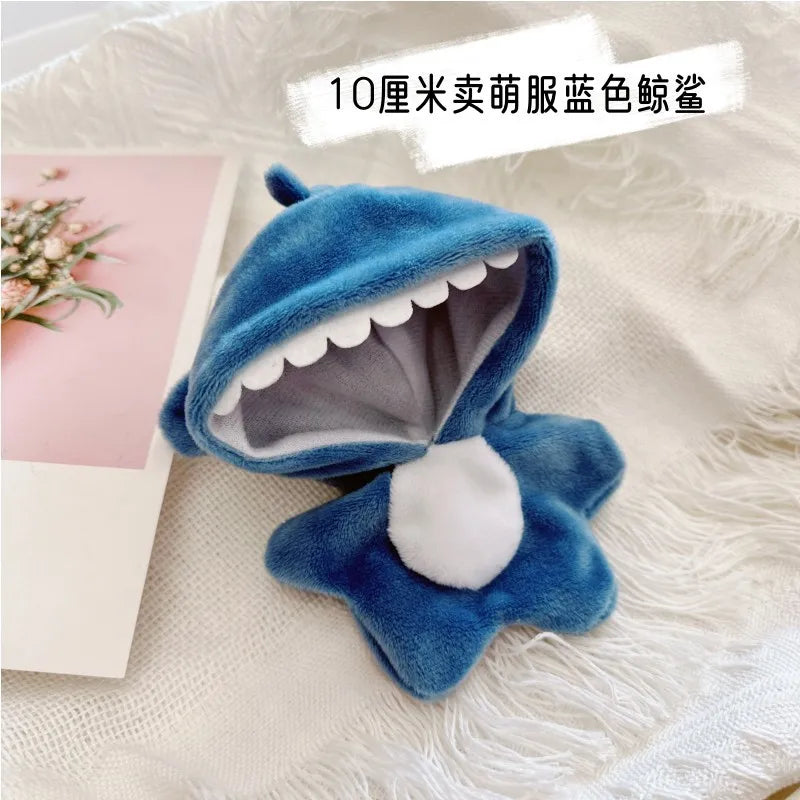 Blue shark costume for 10 cm doll
