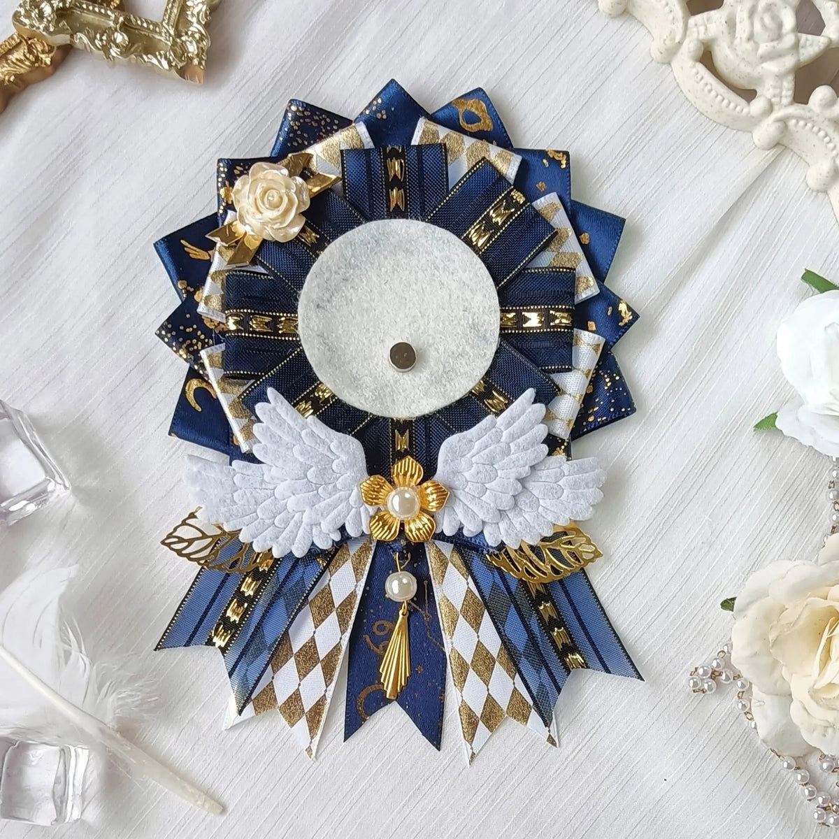 Lace rosette badge base – Dark Blue