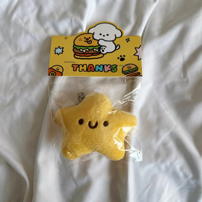 Yellow plush star keychain – 1 pc