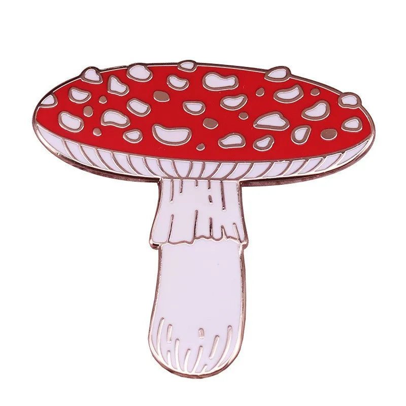 Red mushroom enamel pin