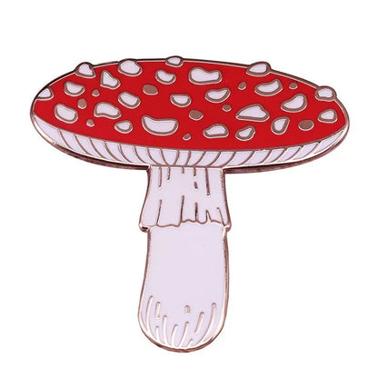 Red mushroom enamel pin