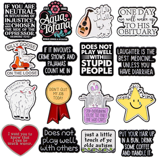 Funny Quote Enamel Pins – photo 1