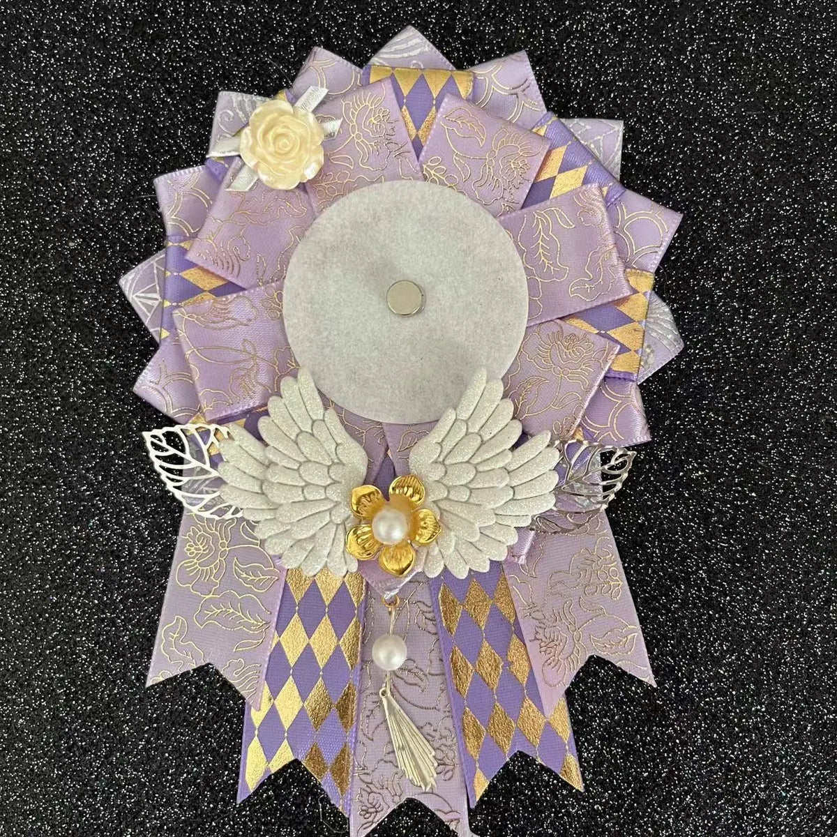 Lace rosette badge base – Light Purple
