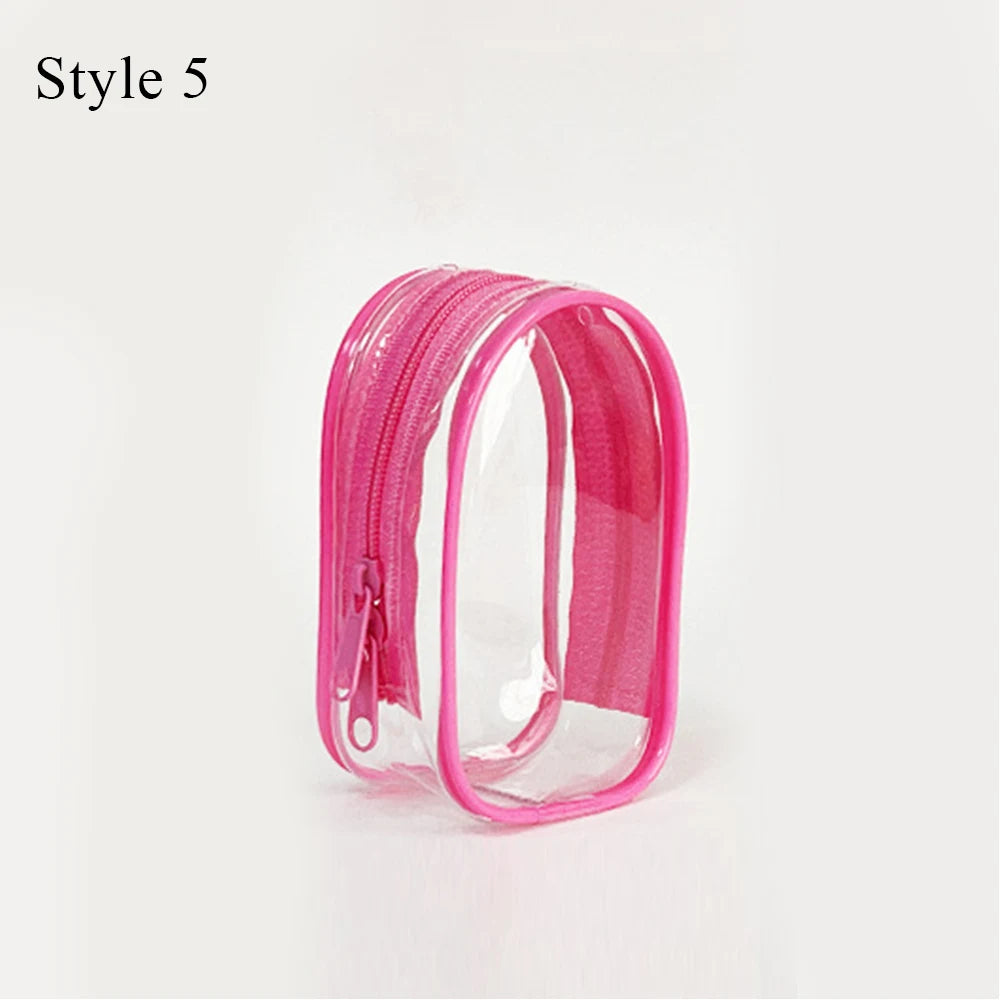 Clear mini plush pouch – Pink