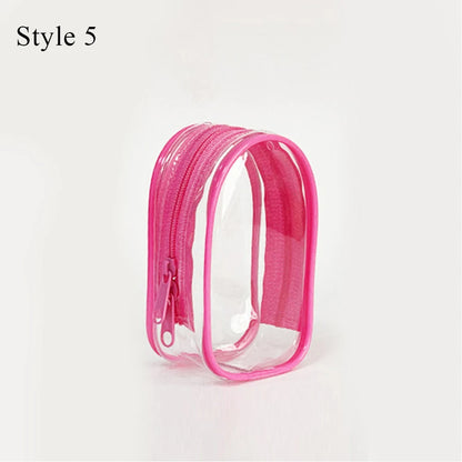 Clear mini plush pouch – Pink