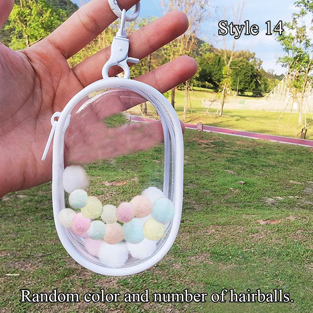 Clear mini plush pouch keychain – photo 2