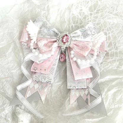 Lolita bow brooch – Pink & White