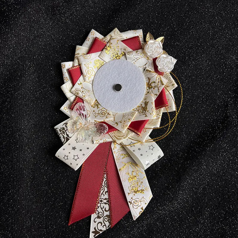 Lolita ribbon rosette – Burgundy
