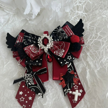 Lolita bow brooch – Red Wings