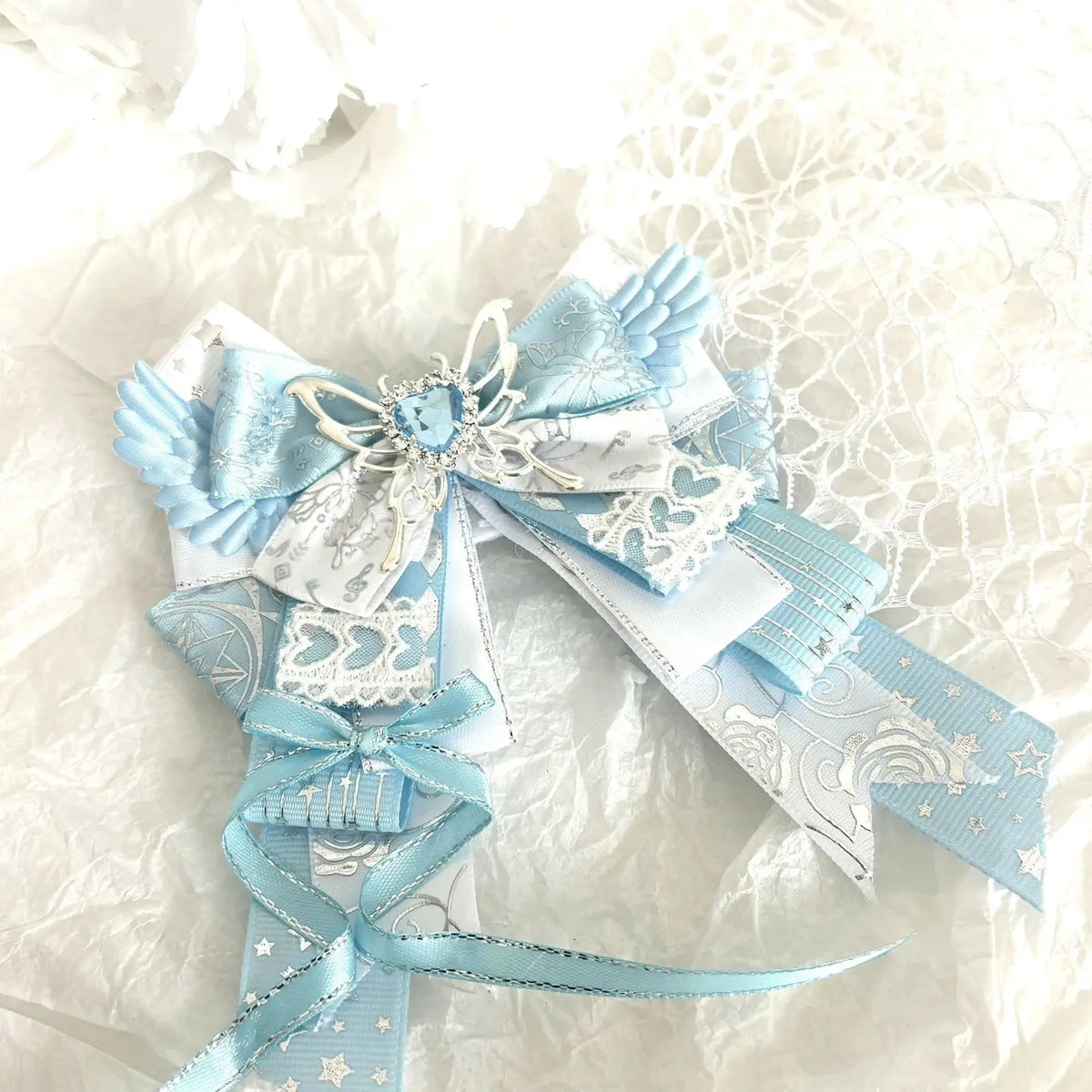 Lolita bow brooch – Light Blue