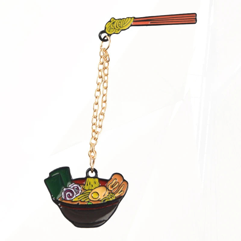 Ramen Bowl Enamel Pin with chain