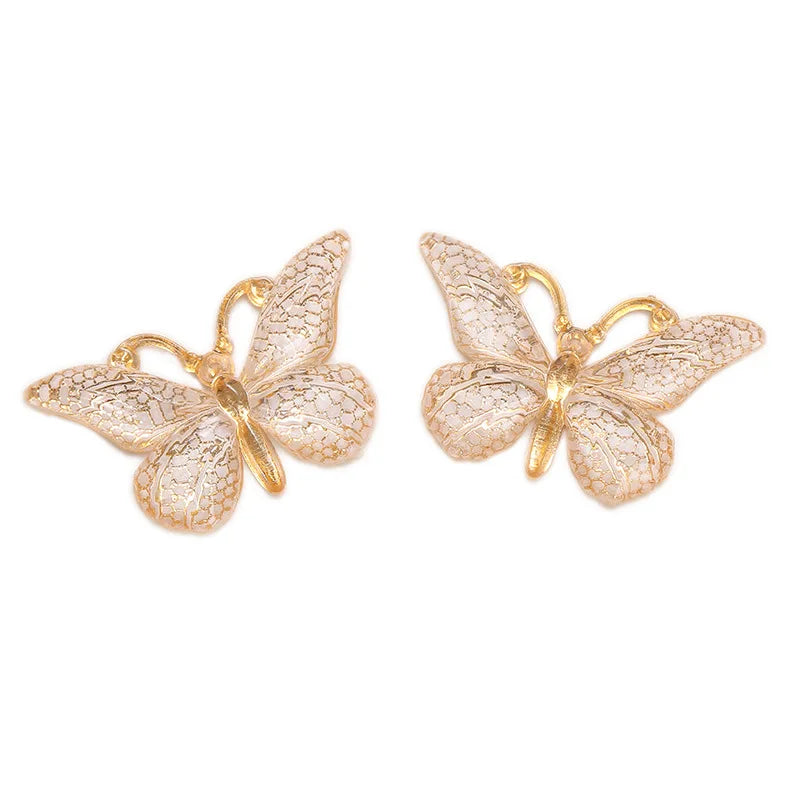 Glitter butterfly charms – White