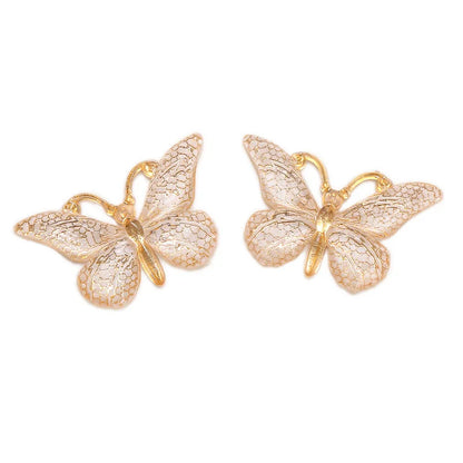 Glitter butterfly charms – White