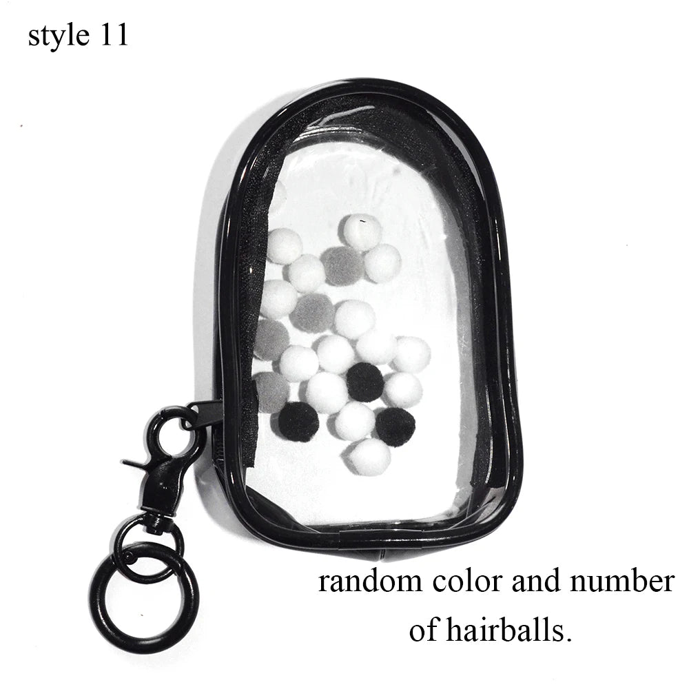 Clear mini plush pouch – Black Oval