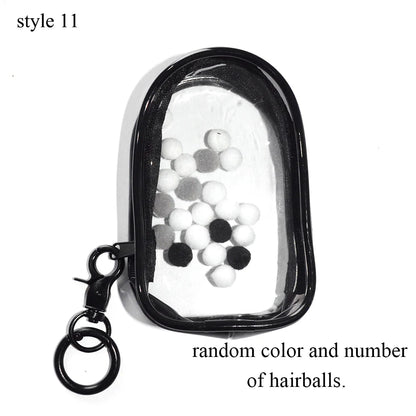 Clear mini plush pouch – Black Oval