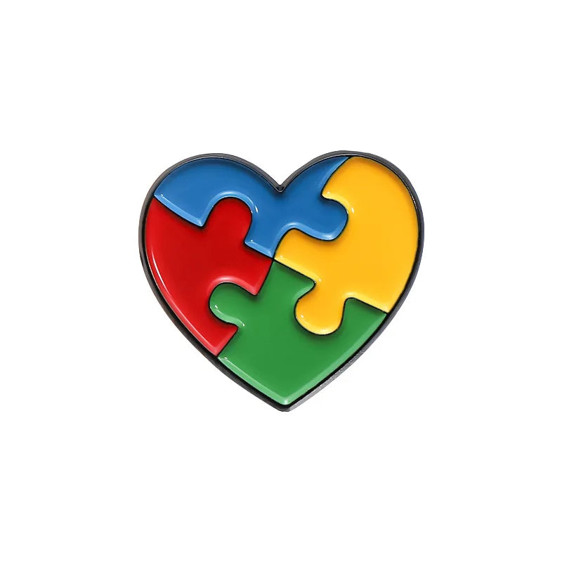 Heart Enamel Pins – Puzzle Heart